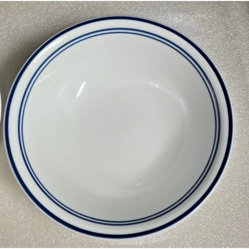 Set of 2 Vintage Corelle Classic Cafe Blue Triple Stripe 6.25